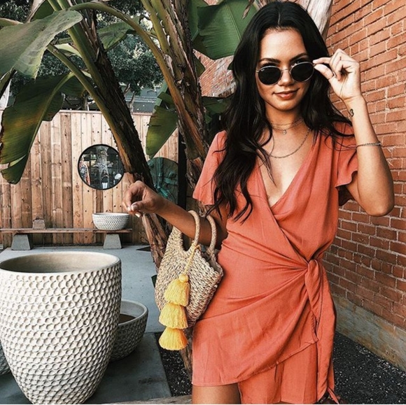 Lulus Rose Wrap Dress NWT - Picture 7 of 11